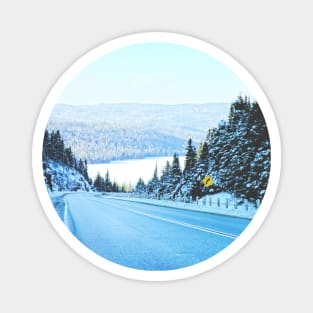 Looking Back. Winter Landscape Photograph Magnet